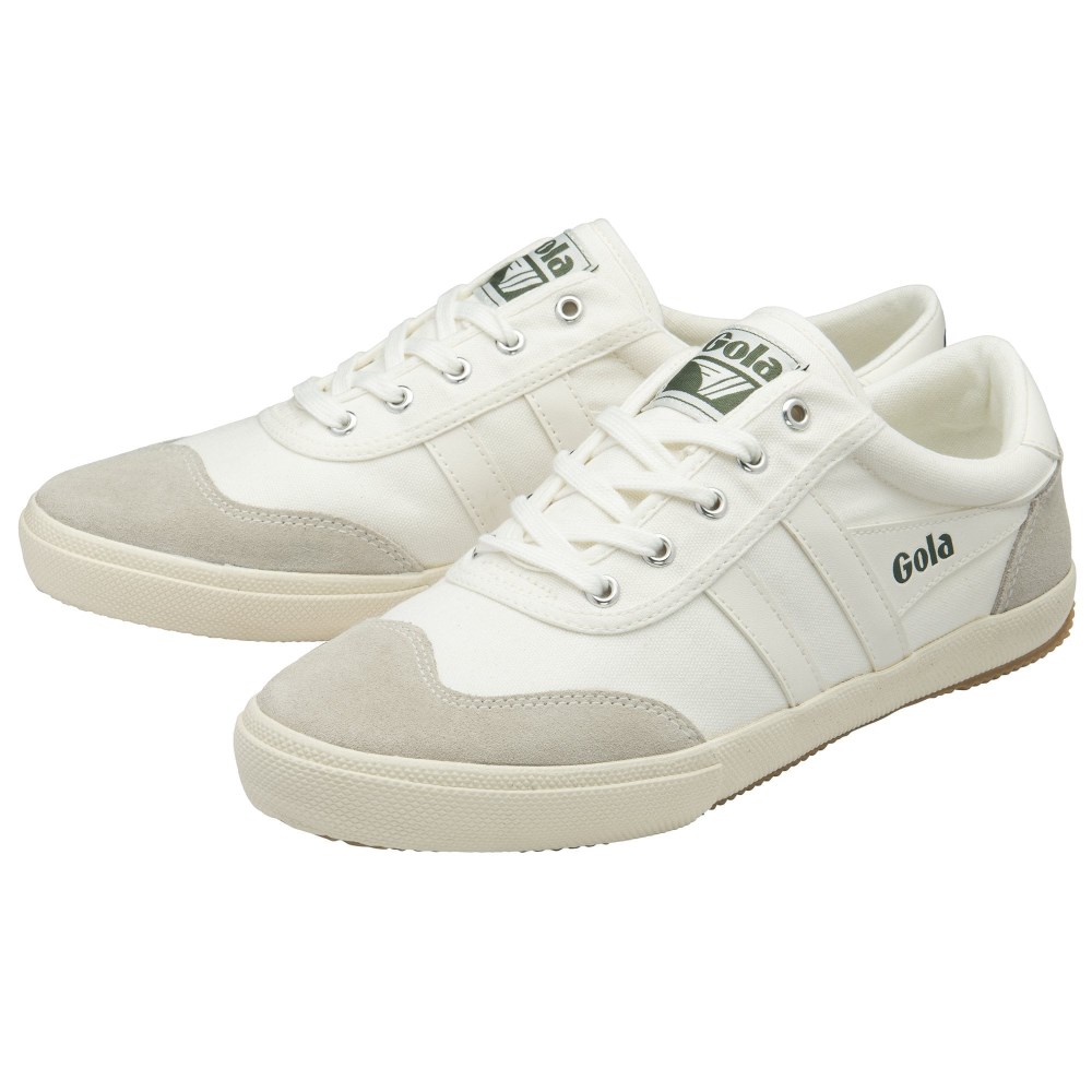 Gola Classics Men's Badminton Plimsoll Sneakers - Off White/Off White/Evergreen