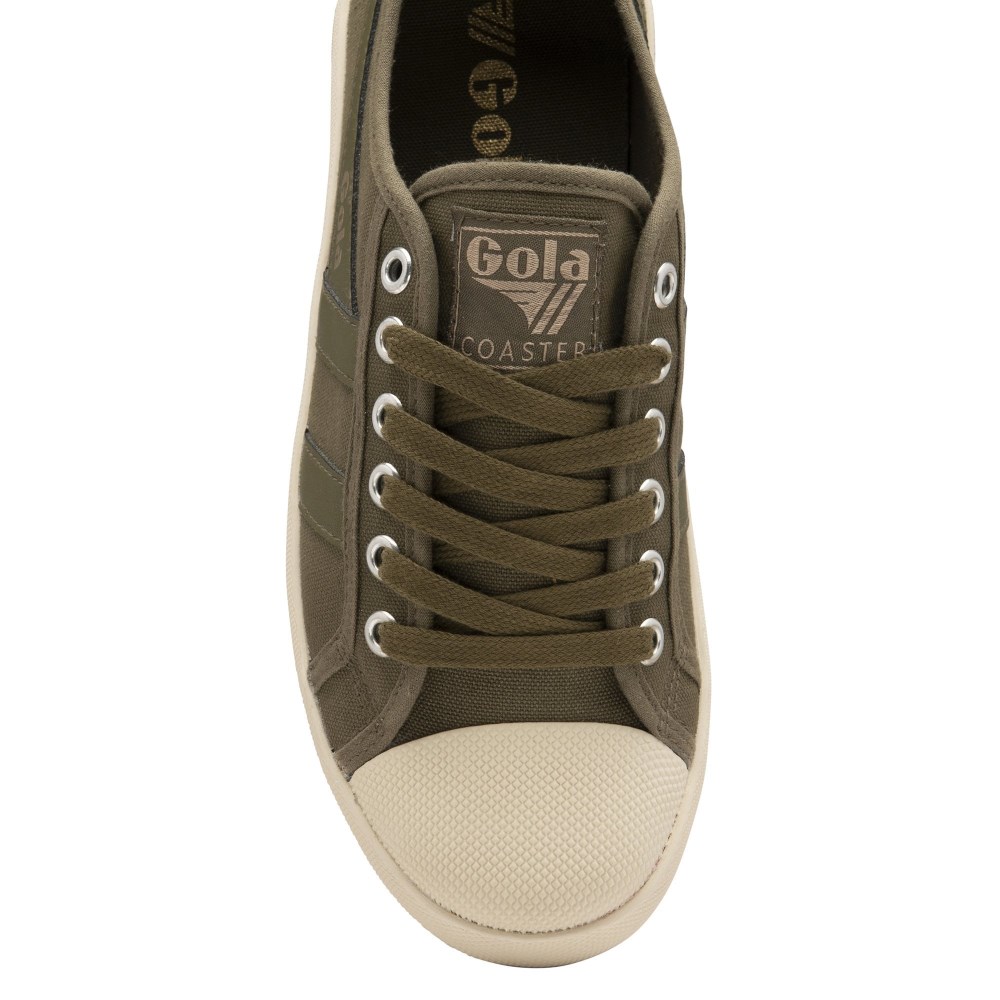Vegan Gola Classics Women's Coaster Peak Sneakers - Khaki/Khaki/Off White
