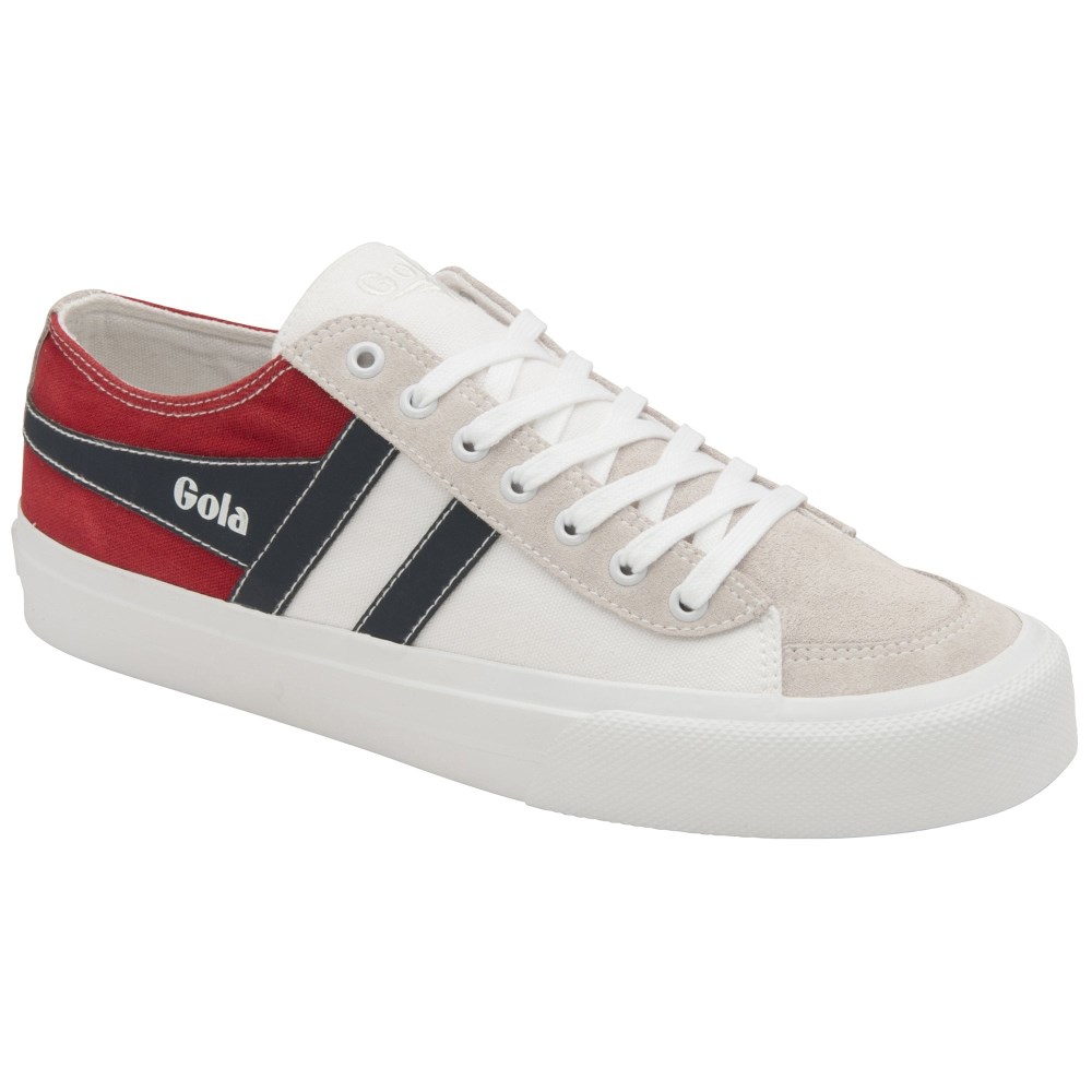 Gola Classics Men's Quota II RWB Plimsoll Sneakers - White/Red/Navy