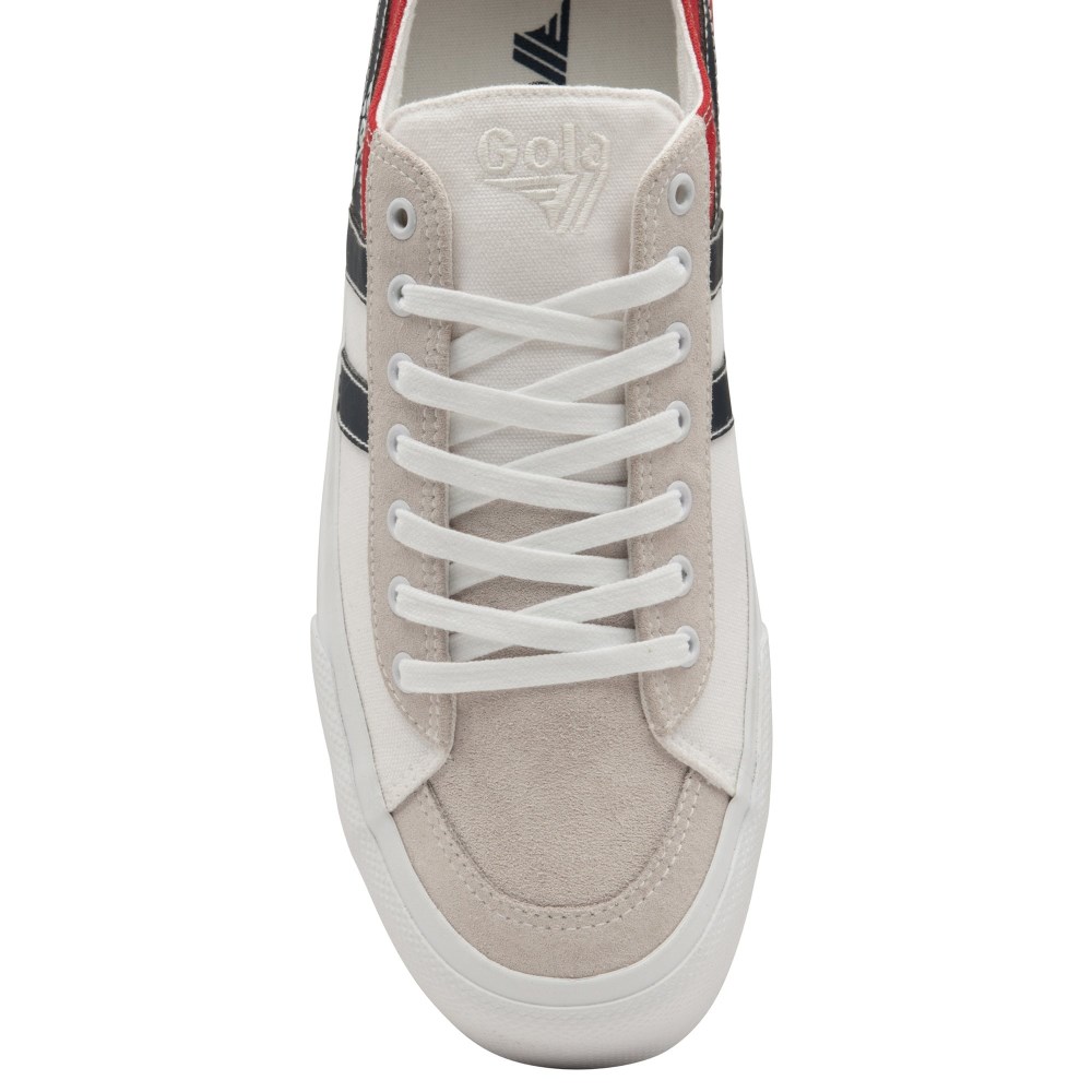 Gola Classics Men's Quota II RWB Plimsoll Sneakers - White/Red/Navy