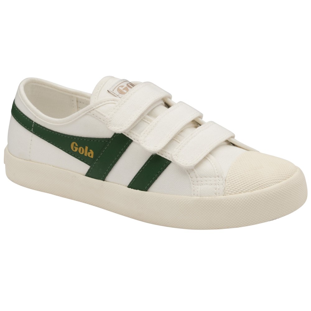 Vegan Gola Classics Women's Coaster Strap Sneakers - Off White/Dark Green