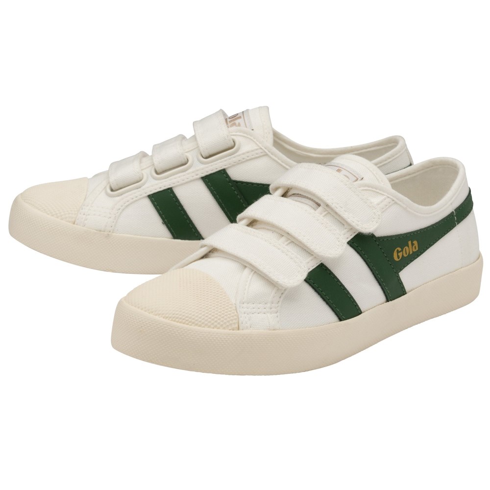 Vegan Gola Classics Women's Coaster Strap Sneakers - Off White/Dark Green