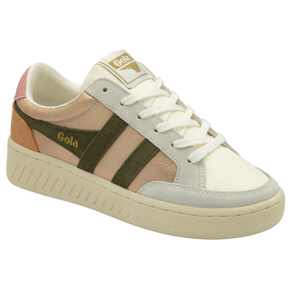 Gola Classics Women's Superslam Blaze Sneakers - Rose Gold/Khaki/Coral Pink