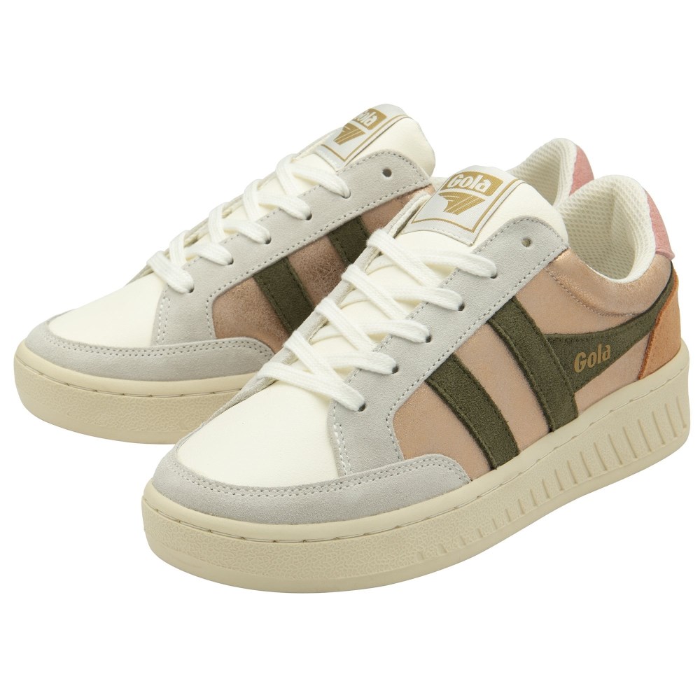 Gola Classics Women's Superslam Blaze Sneakers - Rose Gold/Khaki/Coral Pink