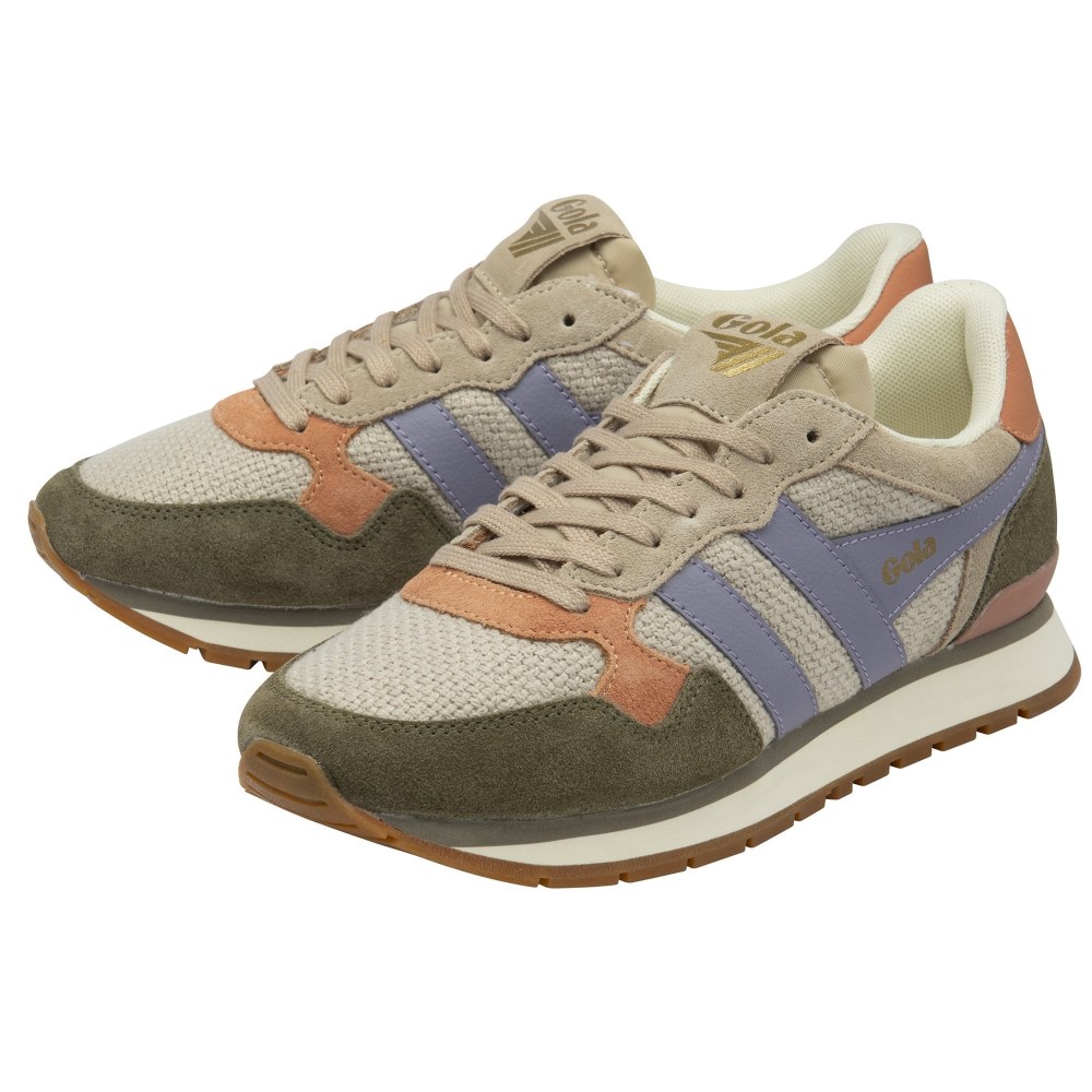 Gola Classics Women's Colorado Sneakers - Bone/Khaki/Lavender