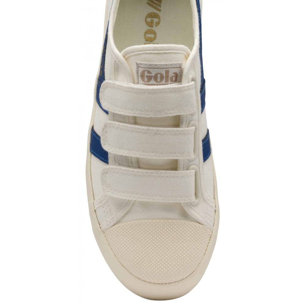 Vegan Gola Classics Women's Coaster Strap Sneakers - Off White/Vintage Blue
