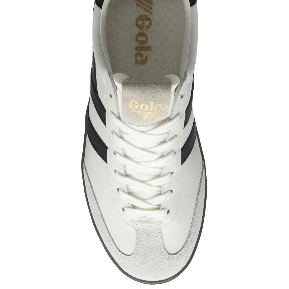 Gola Classics Women's Cyclone Leather Sneakers - White/Black/Dark Gum