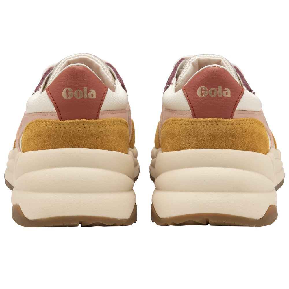 Gola Classics Women's Saturn Quadrant Sneakers - Off White/Sun/Pearl Pink/Orange Spice