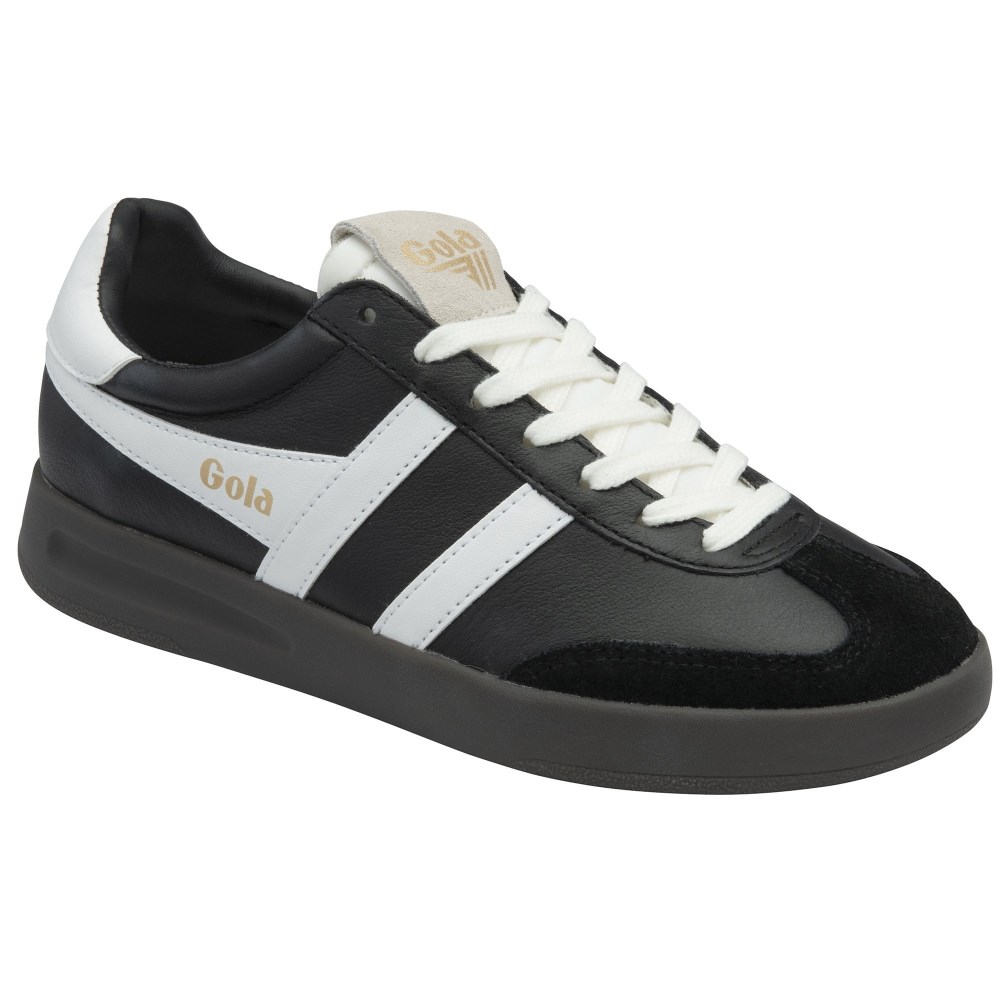 Gola Classics Women's Cyclone Leather Sneakers - Black/White/Dark Gum