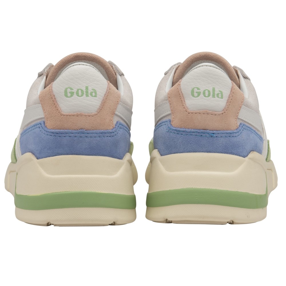 Gola Classics Women's Eclipse Trident Sneakers - White/Patina Green/Vista Blue