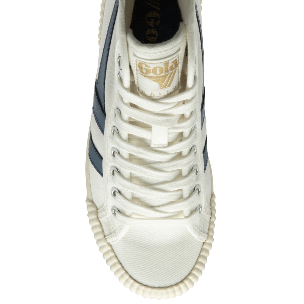 Vegan Gola Classics Women's Rally High Plimsoll Sneakers - Off White/Moonlight/Sun