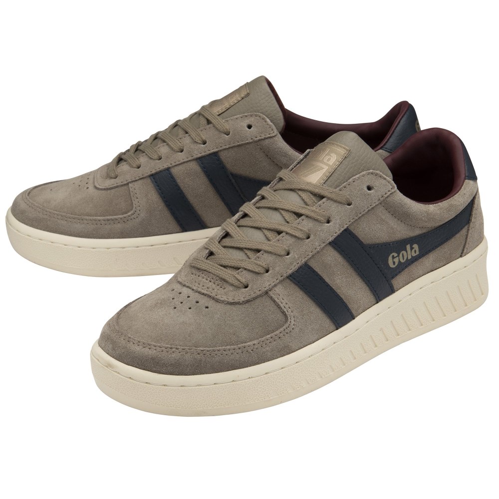 Gola Classics Men's Grandslam Suede Sneakers - Rhino/Navy/Burgundy