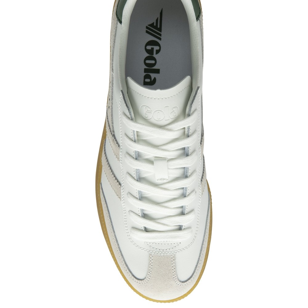 Gola Classics Men's Viper Leather Sneakers - White/White/Evergreen/Gum