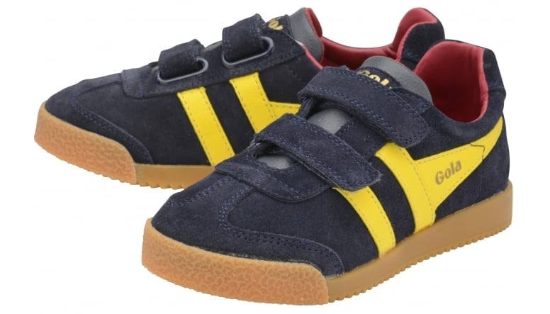 Gola Classics Kids' Harrier Strap Sneakers - Navy/Sun/Red