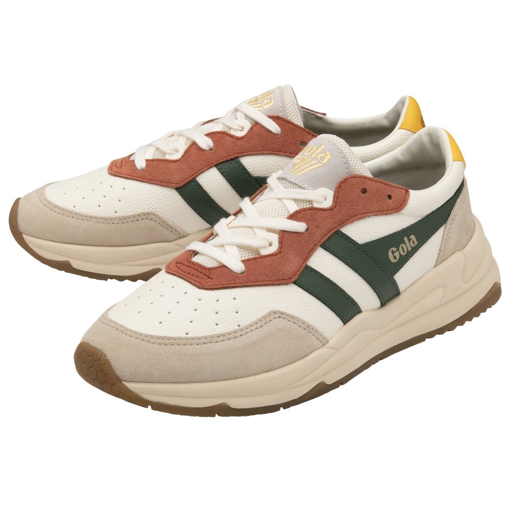 Gola Classics Men's Saturn Quadrant Sneakers - Off White/Wheat/Evergreen/Sun