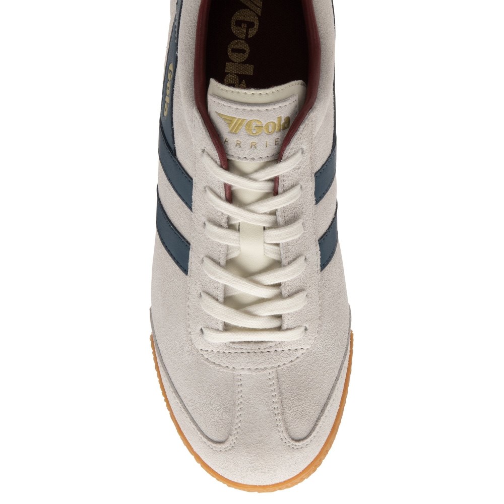 Gola Classics Men's Harrier Suede Sneakers - Off White/Vintage Blue/Deep Red