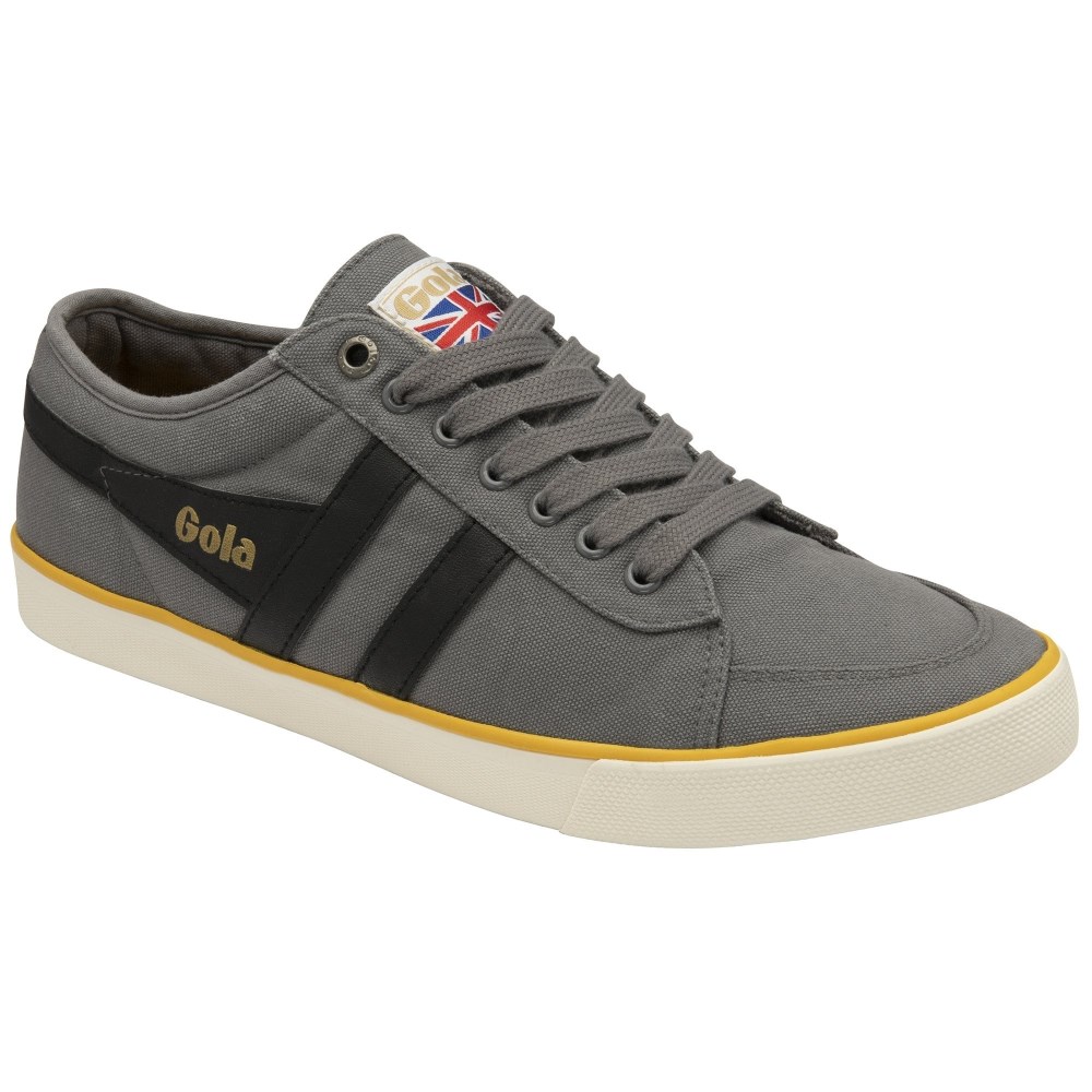Vegan Gola Classics Men's Comet Plimsoll Sneakers - Ash/Black/Sun