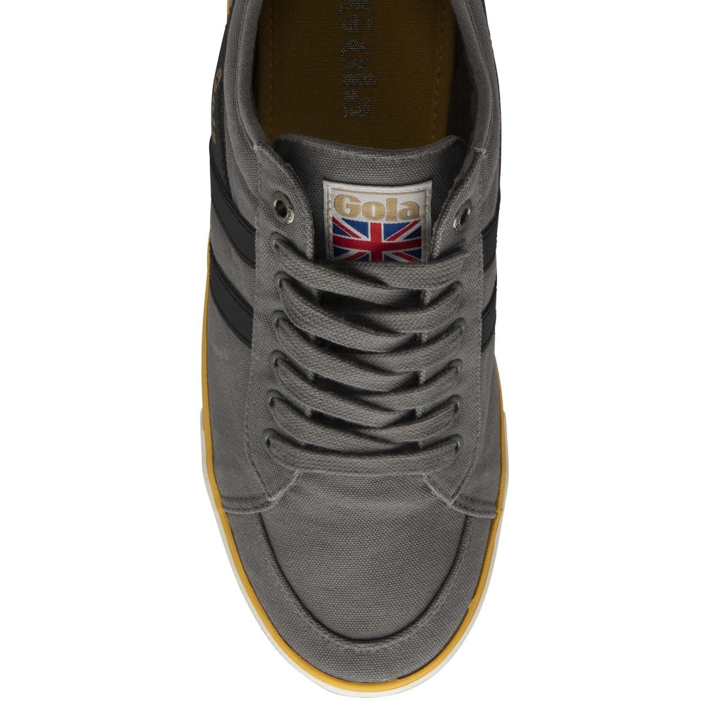 Vegan Gola Classics Men's Comet Plimsoll Sneakers - Ash/Black/Sun