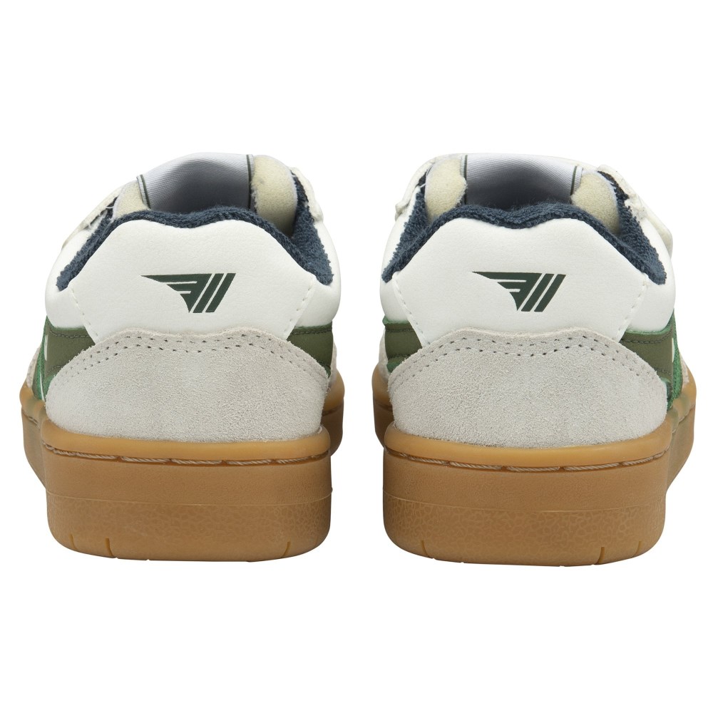 Gola Classics Kids' Eagle Strap Sneakers - White/Evergreen/Navy