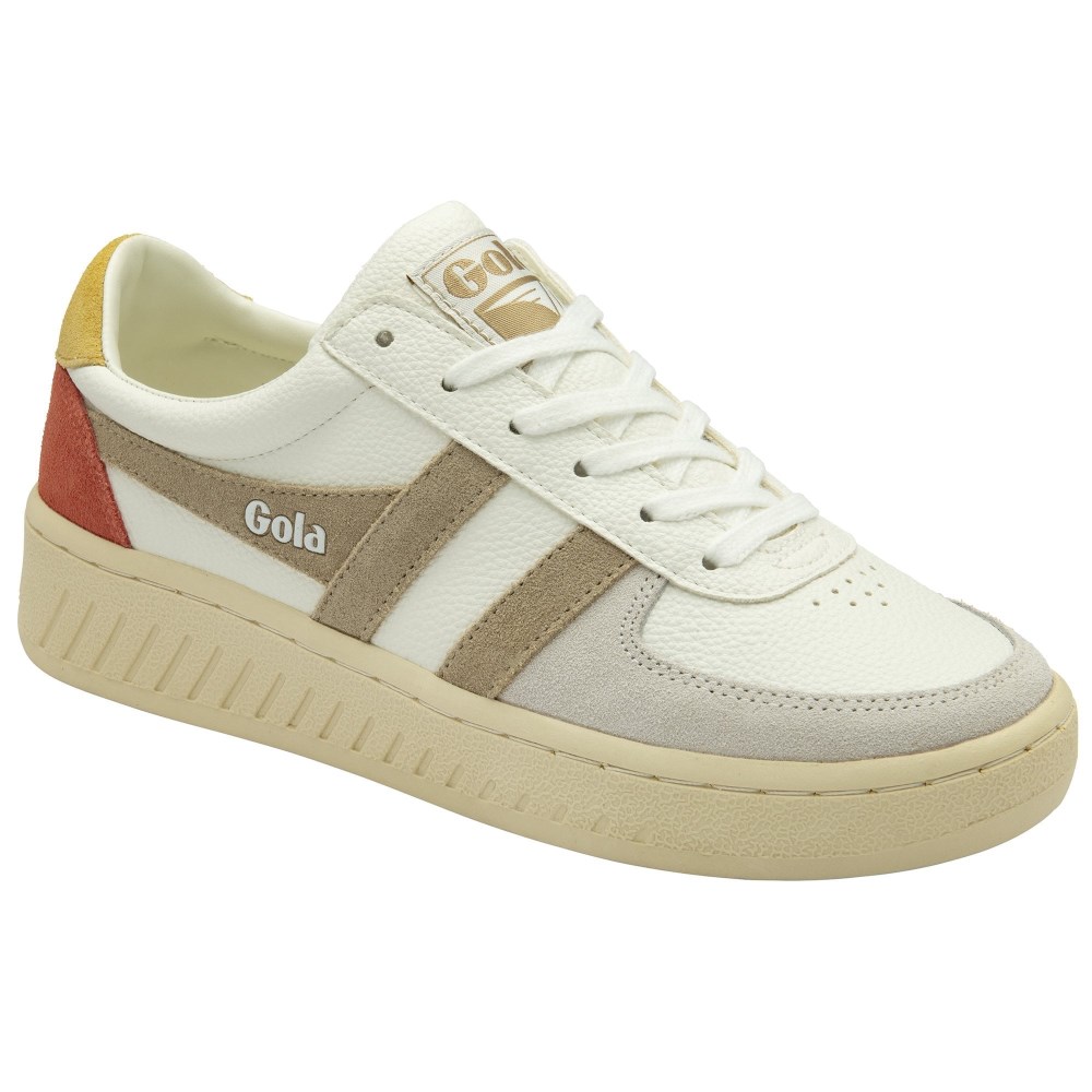 Gola Classics Women's Grandslam Trident Sneakers - White/Bone/Flax