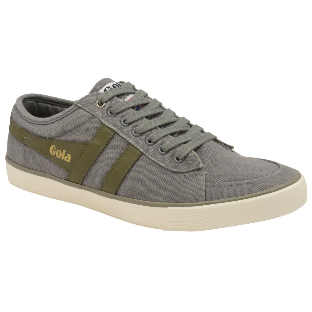 Vegan Gola Classics Men's Comet Plimsoll Sneakers - Grey/Khaki