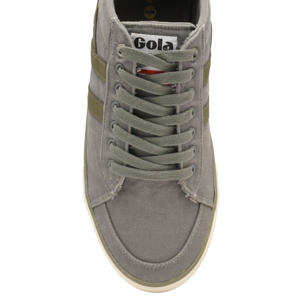 Vegan Gola Classics Men's Comet Plimsoll Sneakers - Grey/Khaki