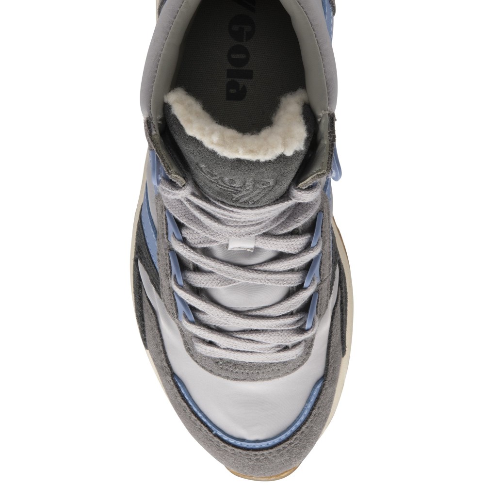 Gola Classics Women's Chicago High Sneakers - Light Grey/Vista Blue/Vista Blue
