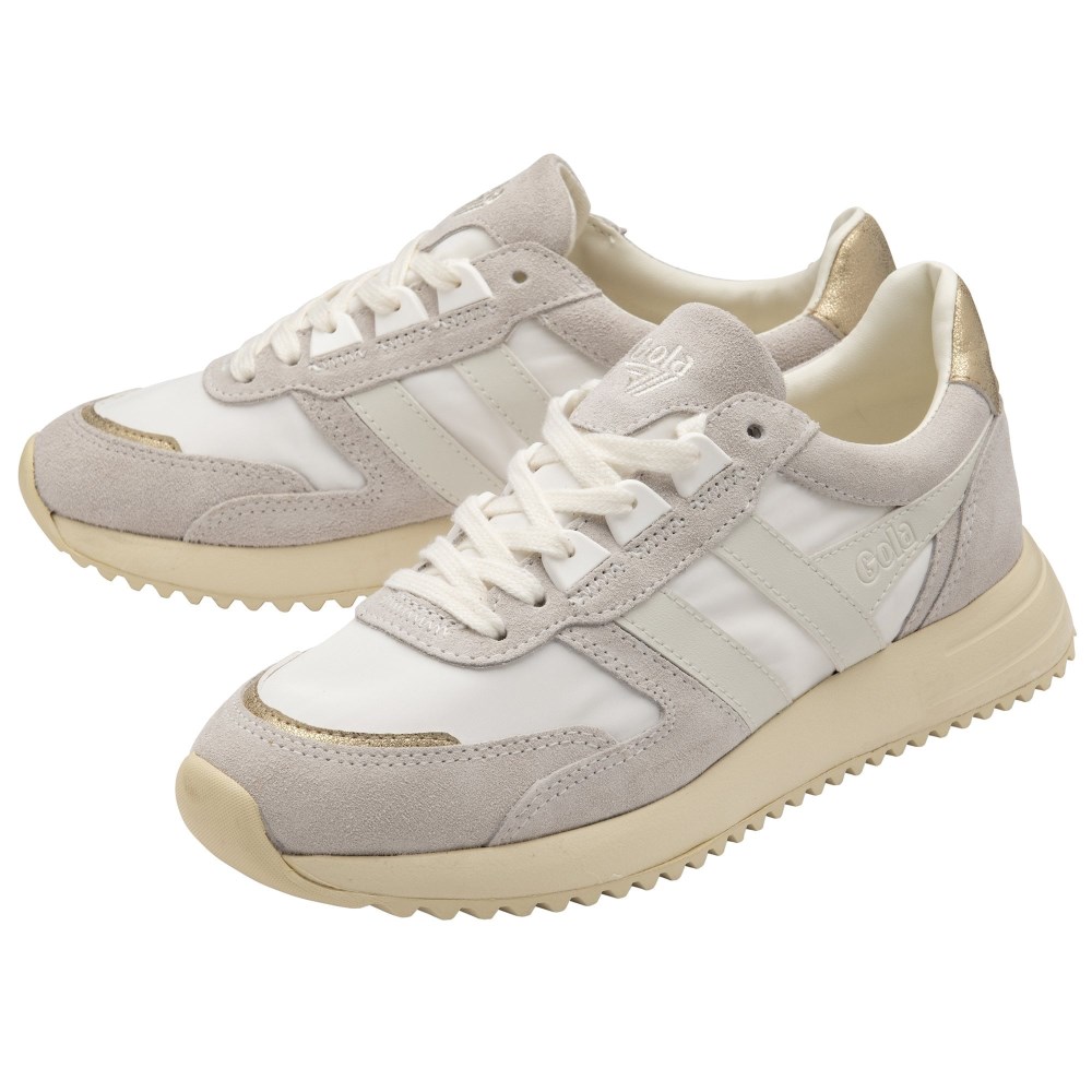 Gola Classics Women's Chicago Glimmer Sneakers - Off White/Off White/Gold