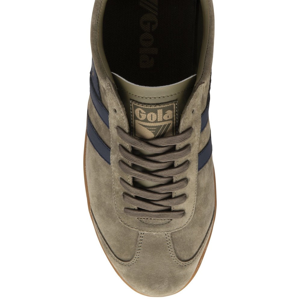 Gola Classics Men's Hurricane Suede Sneakers - Khaki/Navy/Khaki/Gum