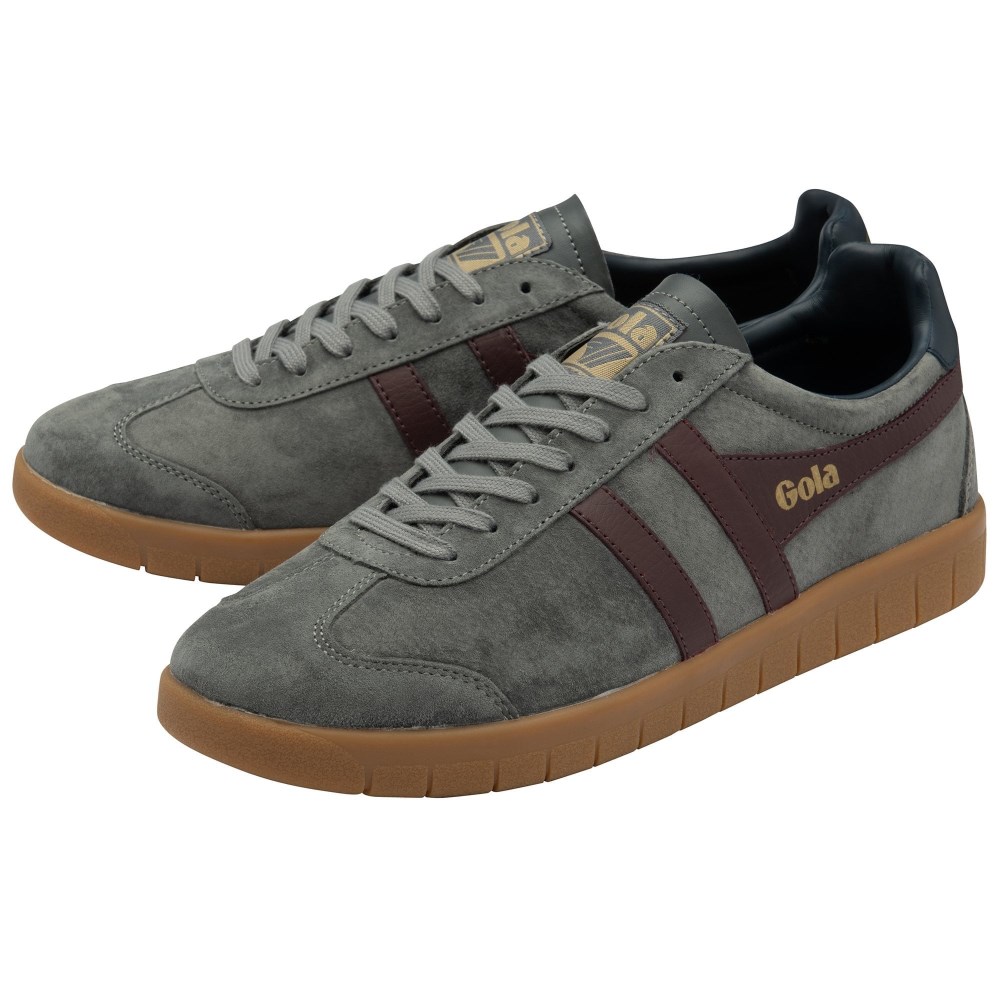 Gola Classics Men's Hurricane Suede Sneakers - Ash/Burgundy/Navy/Gum