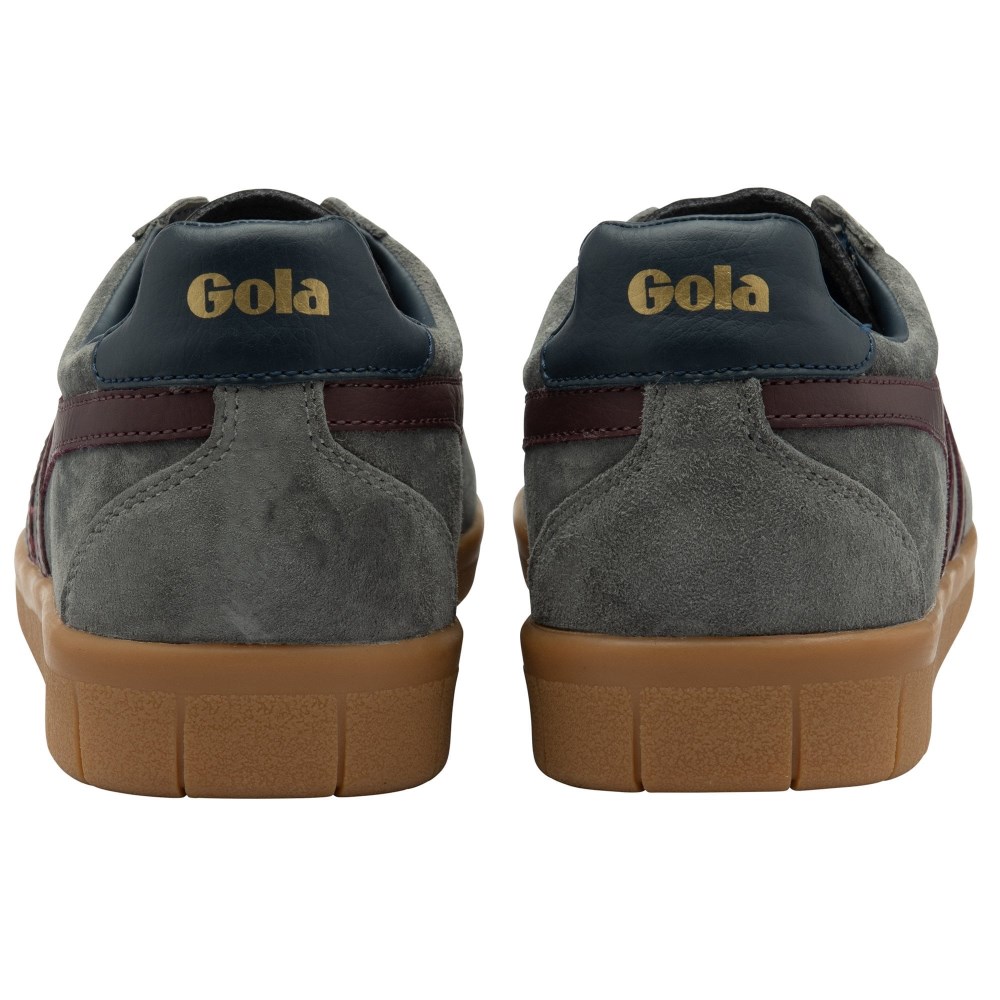 Gola Classics Men's Hurricane Suede Sneakers - Ash/Burgundy/Navy/Gum