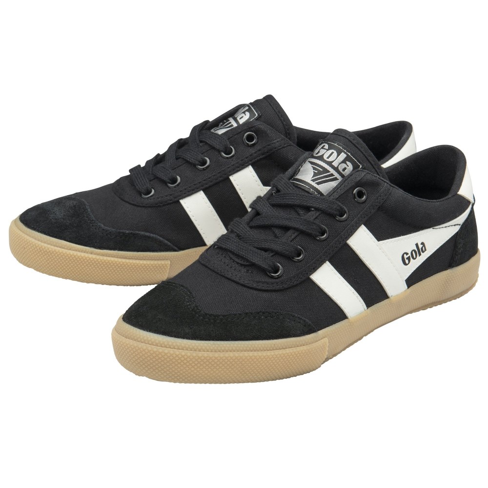 Gola Classics Women's Badminton Plimsoll Sneakers - Black/Off White/Gum