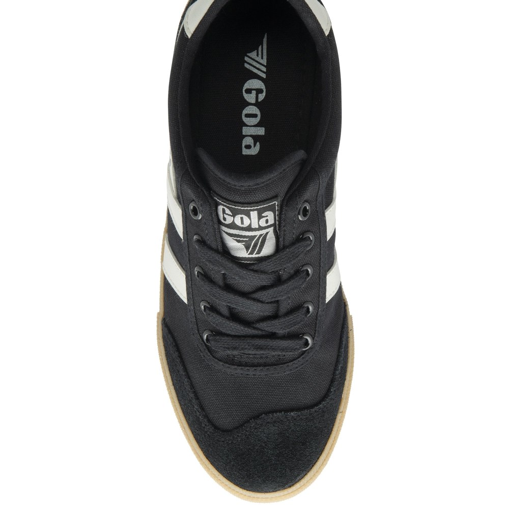 Gola Classics Women's Badminton Plimsoll Sneakers - Black/Off White/Gum