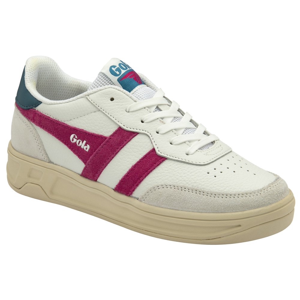 Gola Classics Women's Topspin Sneakers - White/Fuchsia/Peacock