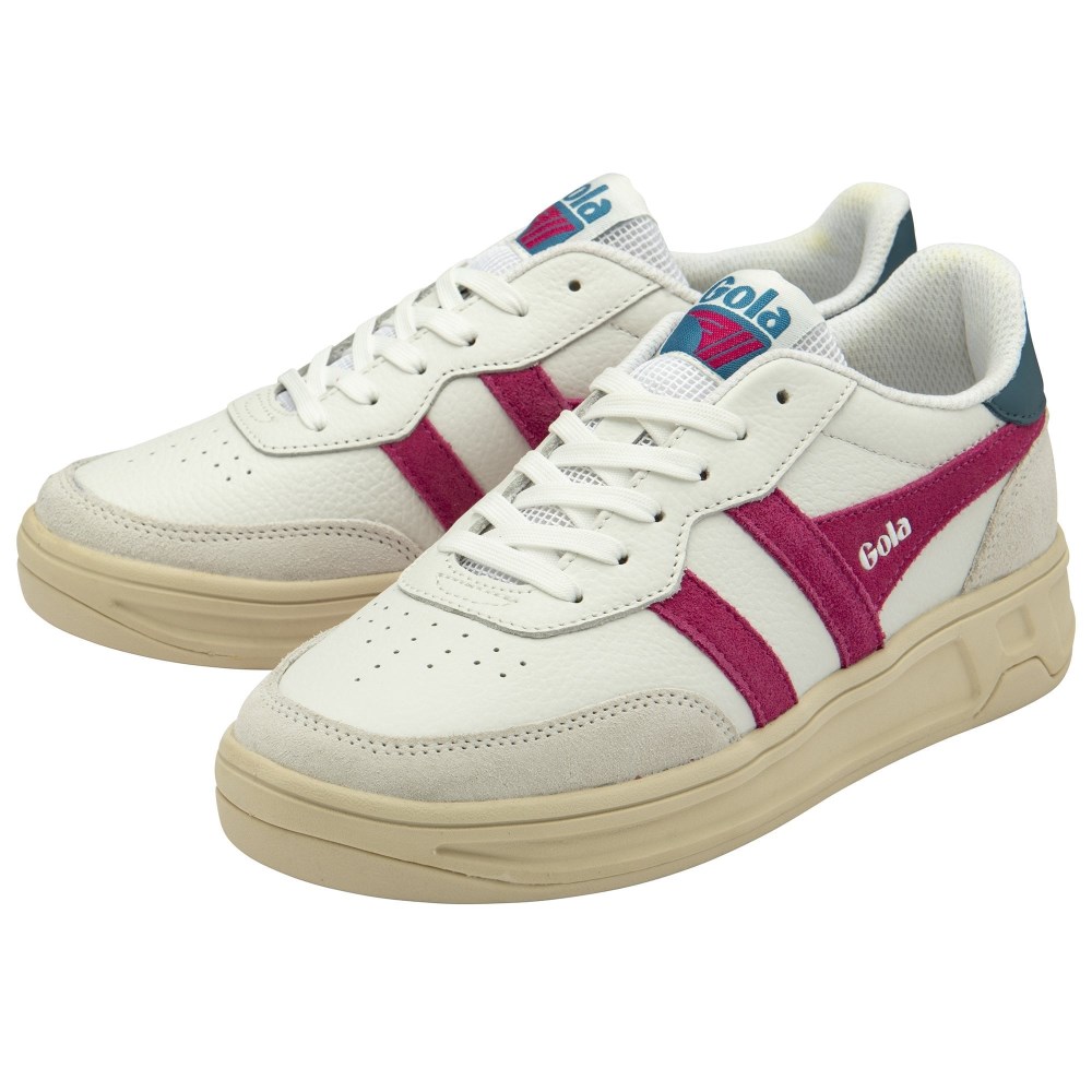 Gola Classics Women's Topspin Sneakers - White/Fuchsia/Peacock