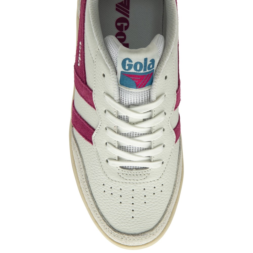 Gola Classics Women's Topspin Sneakers - White/Fuchsia/Peacock