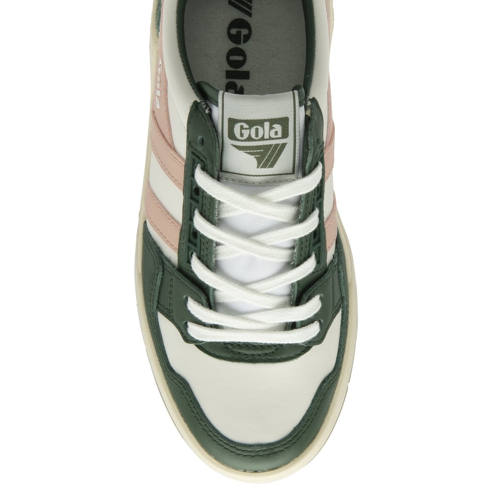 Gola Classics Women's Challenge Sneakers - White/Evergreen/Pearl Pink