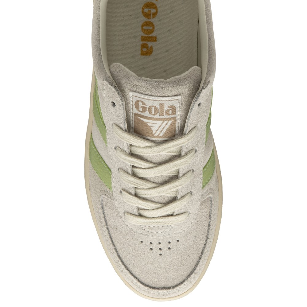 Gola Classics Women's Grandslam Suede Sneakers - Off White/Patina Green