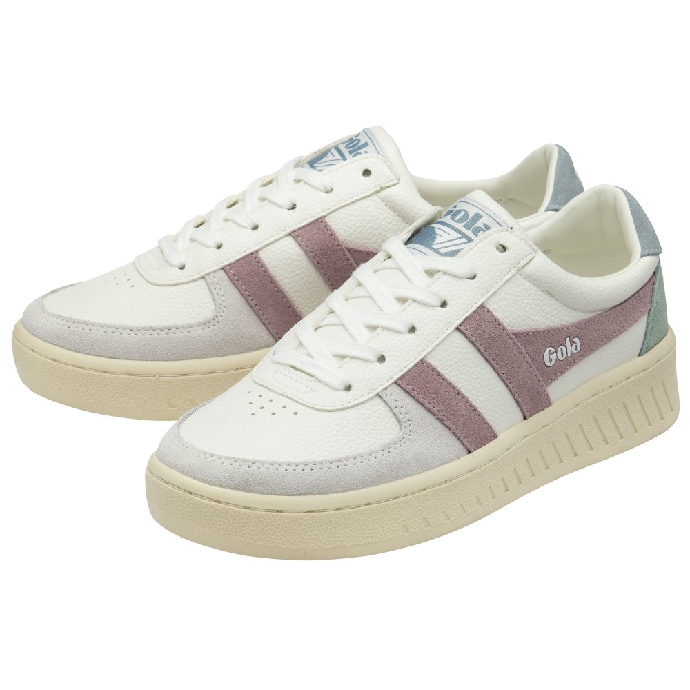 Gola Classics Women's Grandslam Trident Sneakers - White/Pastel Pink/Iceberg
