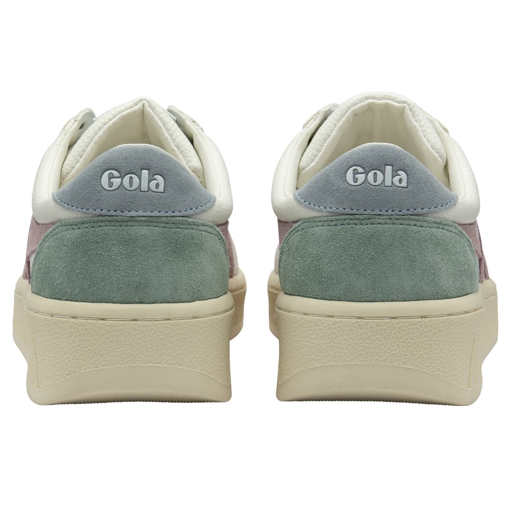 Gola Classics Women's Grandslam Trident Sneakers - White/Pastel Pink/Iceberg
