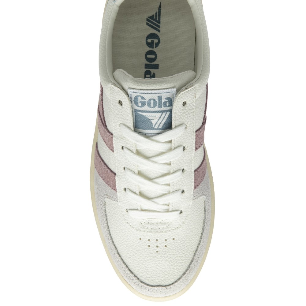 Gola Classics Women's Grandslam Trident Sneakers - White/Pastel Pink/Iceberg