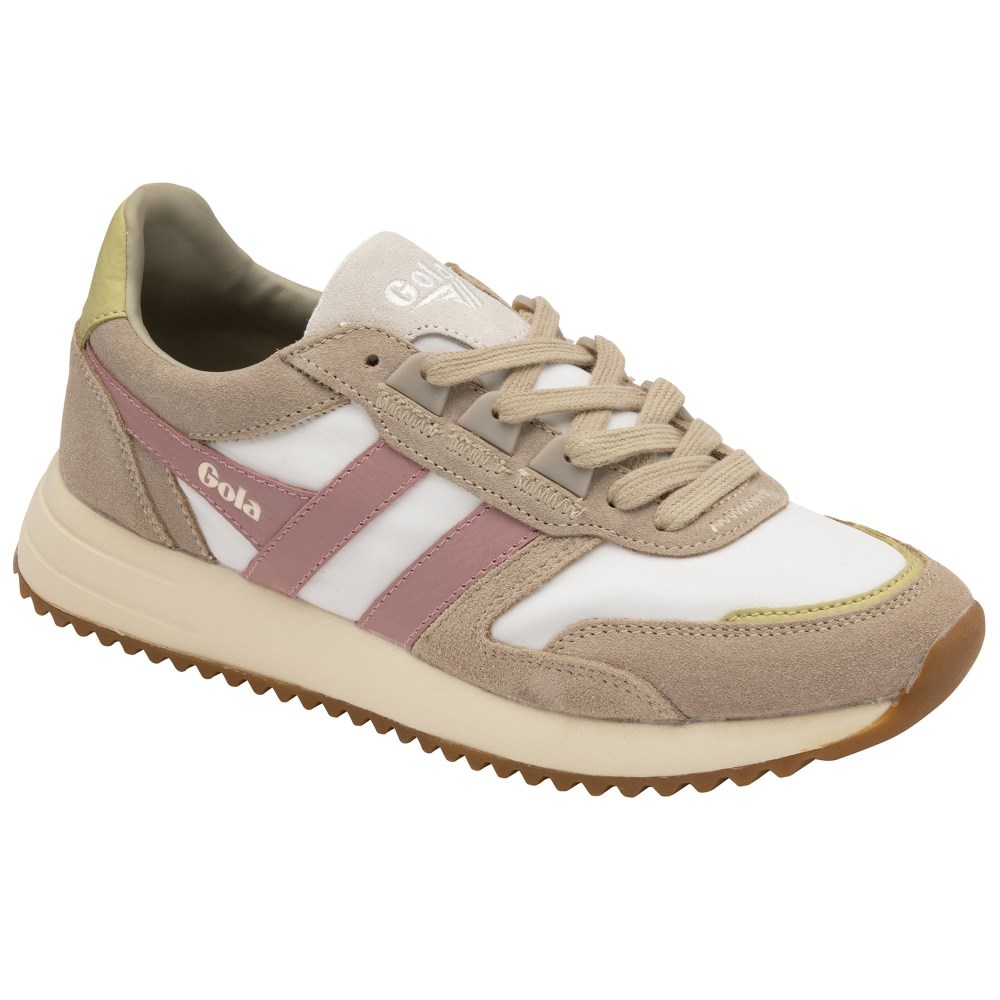 Gola Classics Women's Chicago Sneakers - Off White/Feather Grey/Dusty Rose