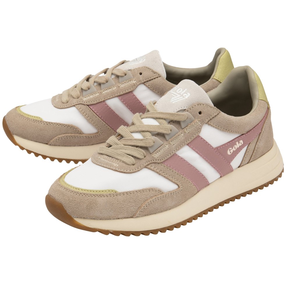 Gola Classics Women's Chicago Sneakers - Off White/Feather Grey/Dusty Rose