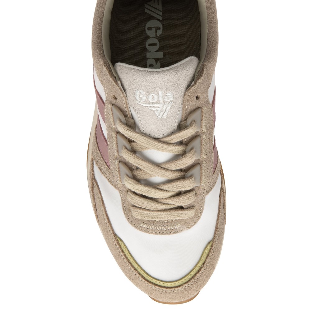 Gola Classics Women's Chicago Sneakers - Off White/Feather Grey/Dusty Rose