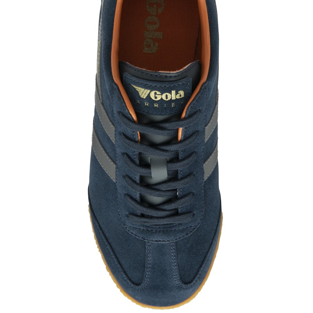 Gola Classics Men's Harrier Suede Sneakers - Navy/Ash/Moody Orange