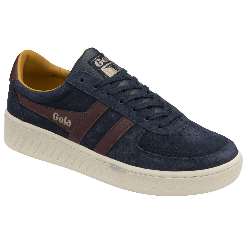 Gola Classics Men's Grandslam Suede Sneakers - Navy/Burgundy/Sun