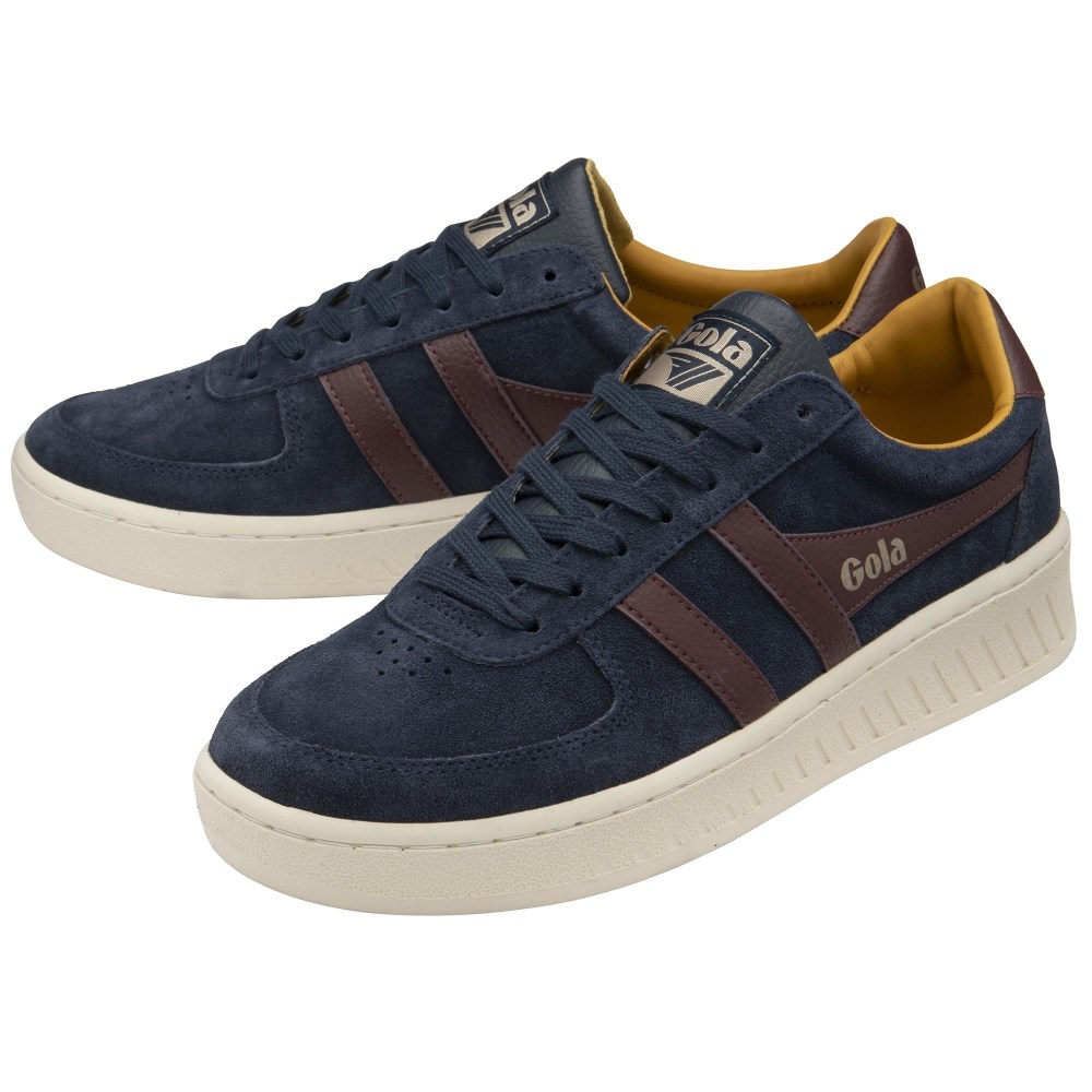Gola Classics Men's Grandslam Suede Sneakers - Navy/Burgundy/Sun
