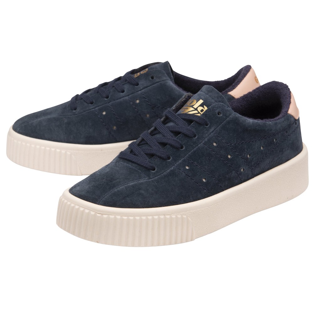 Gola Classics Women's Super Court Suede Sneakers - Navy/Pearl Pink