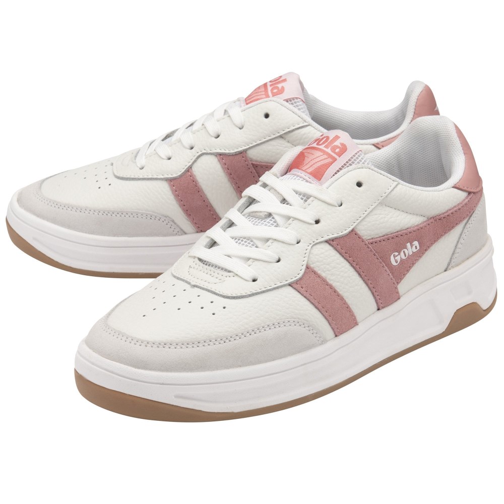 Gola Classics Women's Topspin Sneakers - White/Dusty Rose/Coral Pink