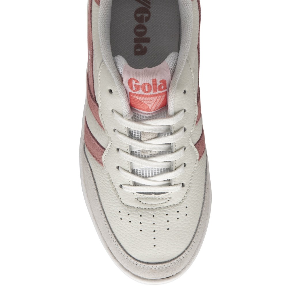 Gola Classics Women's Topspin Sneakers - White/Dusty Rose/Coral Pink